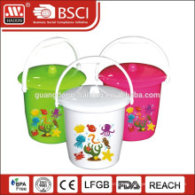 balde plástico venda quente com tampa e alça